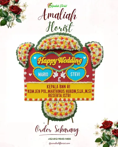 Karangan Papan Bunga Pernikahan di Grand Metropolitan Bekasi Function Hall